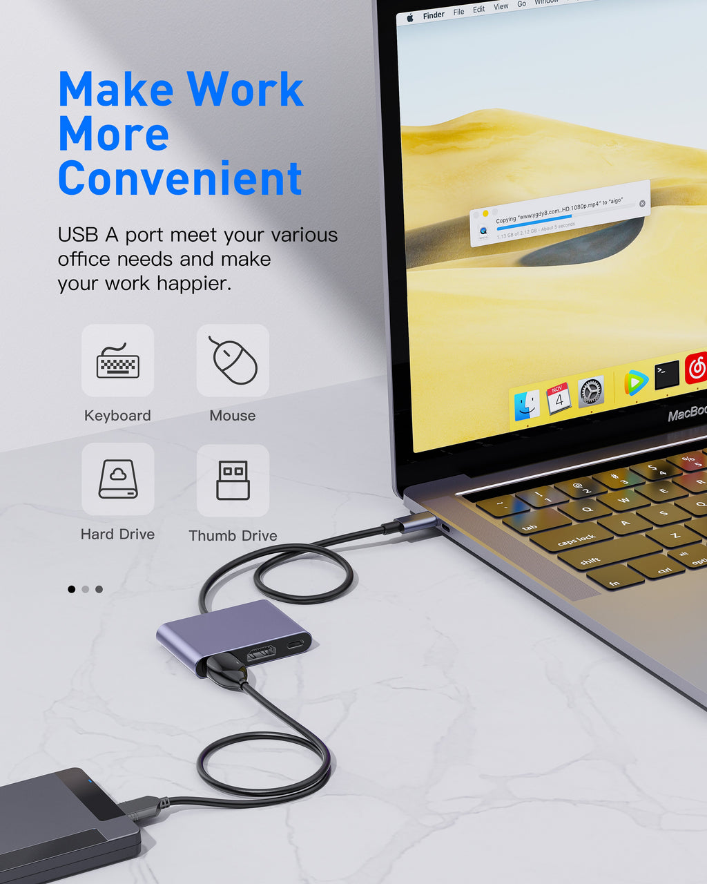 LZEL Hubtrio Nexus 3 In 1 USB-C Hub 100w 4k 10Gbps | Black