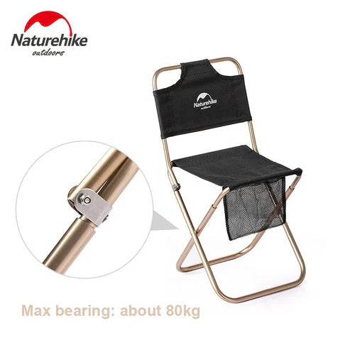 Naturehike MZ01 Foldable Stools With Back | Black