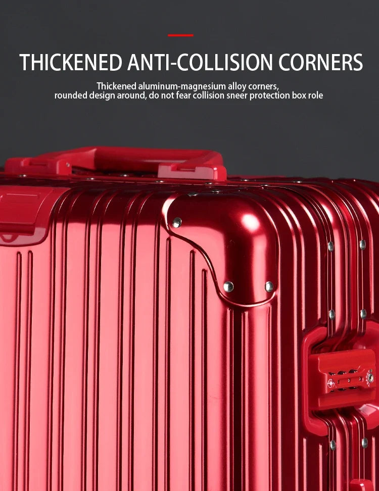 90 Percent Trolly Aluminum Suitcase 4 Wheels 20 Inch | Silver