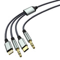 Asli Global Powertriflex Audio 3-In-1 Braided 3.5Mm Aux Audio Cable | Black