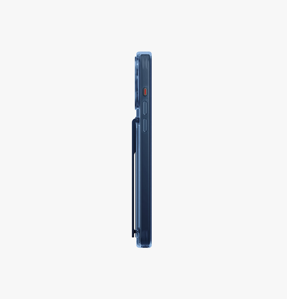 Uniq Heldro Mag iPhone 15 Pro Case With Integrated Flex Grip Band | Blue