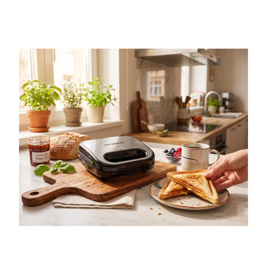 Hyundai 2-Slice Sandwich Maker - Fixed Plate - 750W