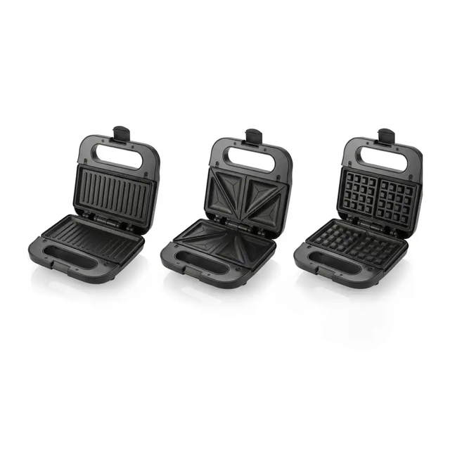 Hyundai Detachable 2-slice sandwich maker 3 in 1 - Plate-Grill,Triangle,Waffle