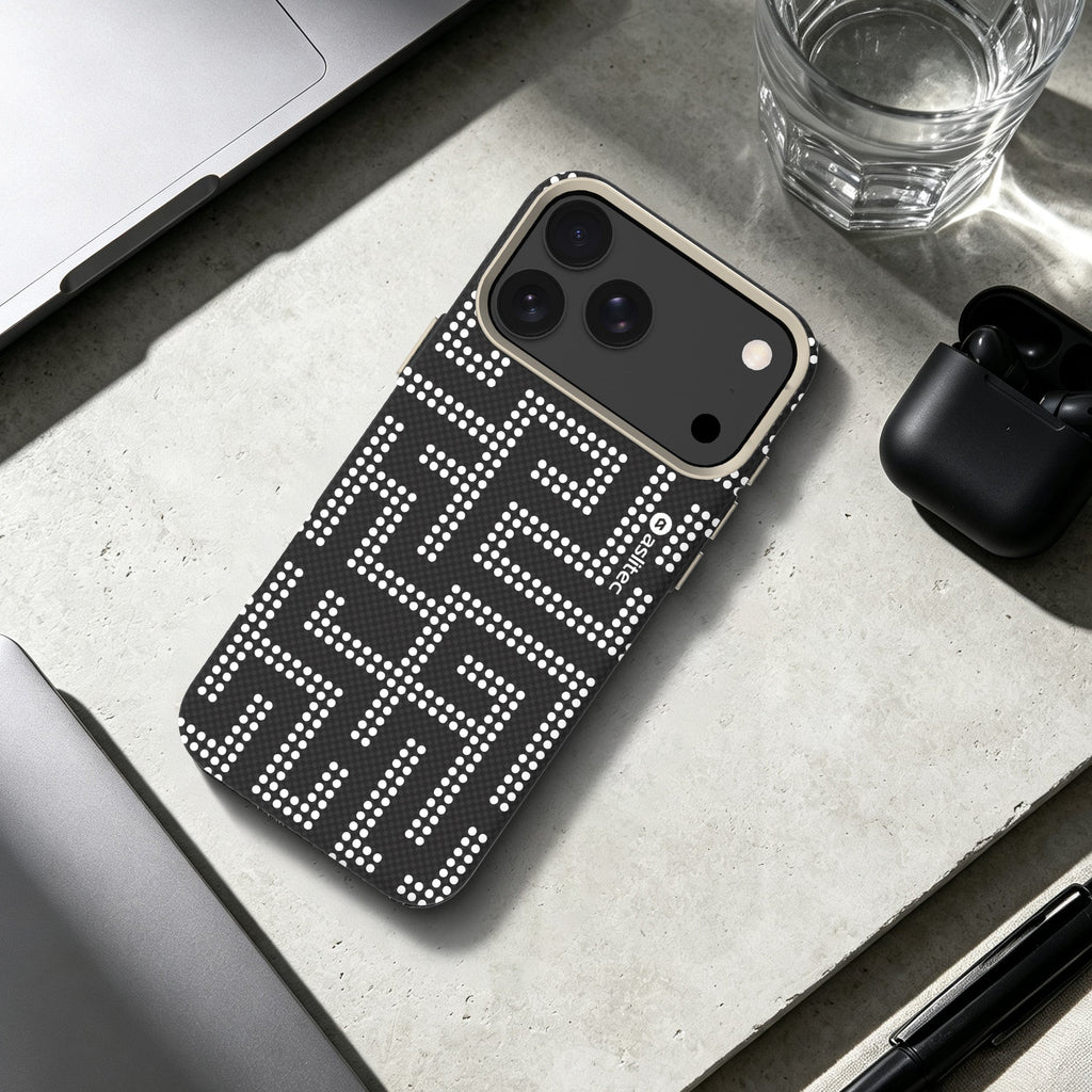 aslitec MAZEMAG MagSafe Case with Metal Accents & Maze Pattern for iPhone 18 Pro