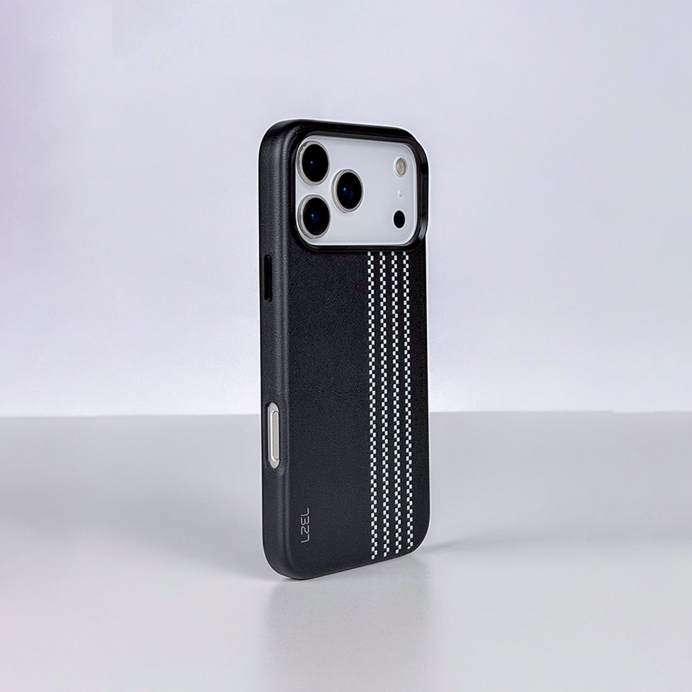 LZEL MAGLINEAR Premium Leather MagSafe Case with Linear Pattern for iPhone 18 Pro & 18 Pro Max