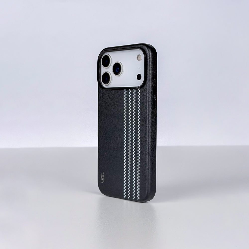 LZEL MAGLINEAR Premium Leather MagSafe Case with Linear Pattern for iPhone 18 Pro & 18 Pro Max