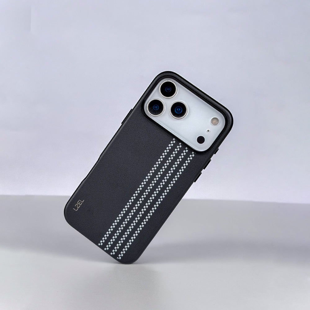 LZEL MAGLINEAR Premium Leather MagSafe Case with Linear Pattern for iPhone 18 Pro & 18 Pro Max