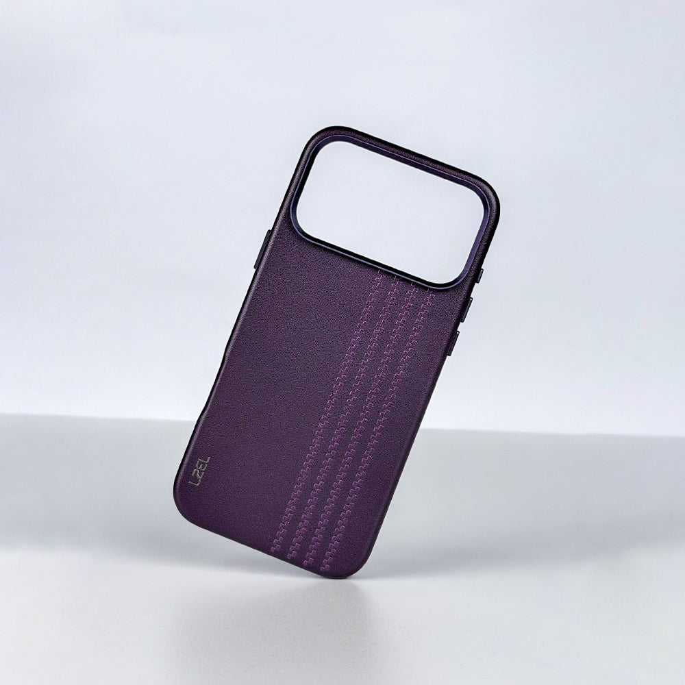 LZEL MAGLINEAR Premium Leather MagSafe Case with Linear Pattern for iPhone 18 Pro & 18 Pro Max