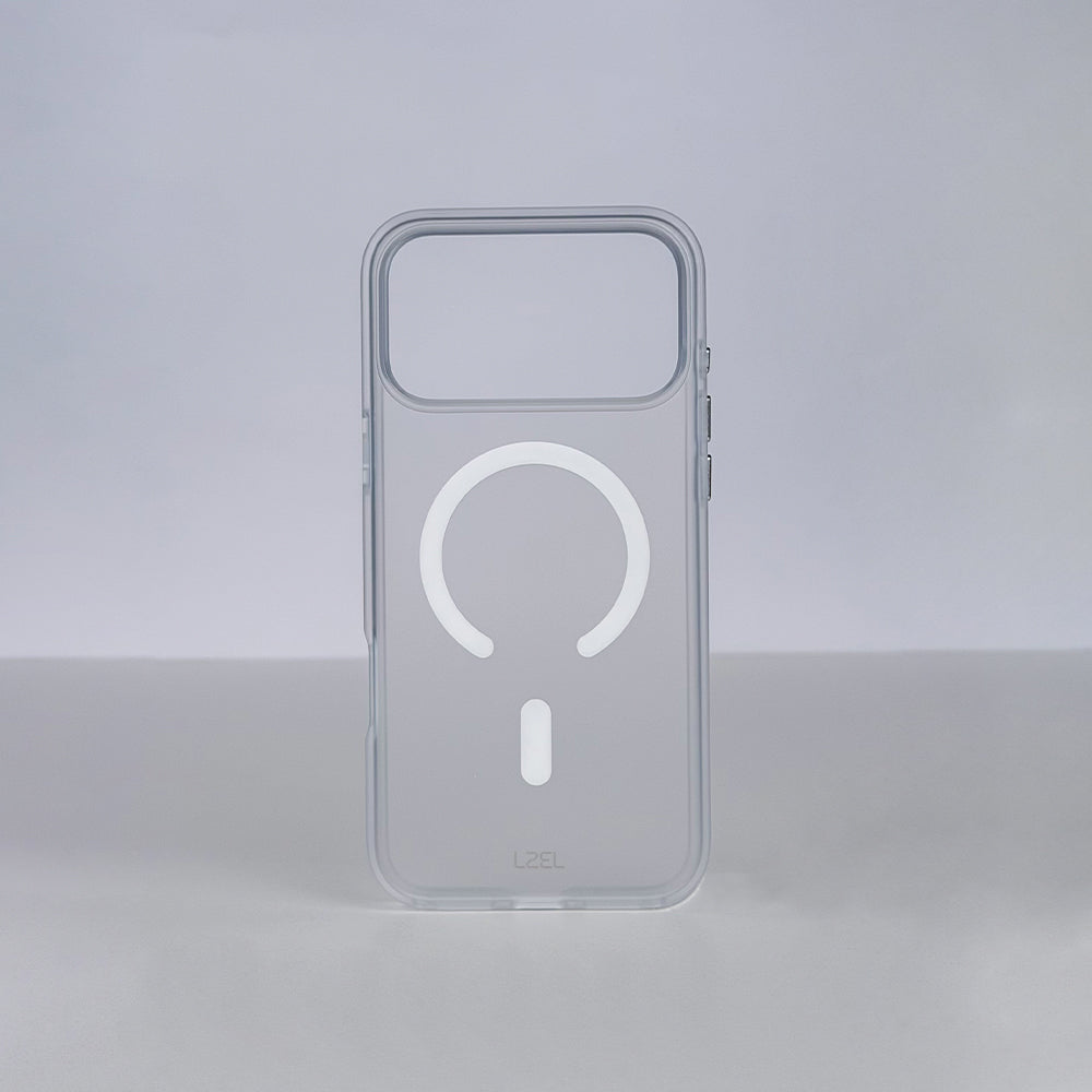 LZEL MAGMATTE ELITE Crystal Clear MagSafe Case with Matte PC for iPhone 18 Pro & 18 Pro Max | White
