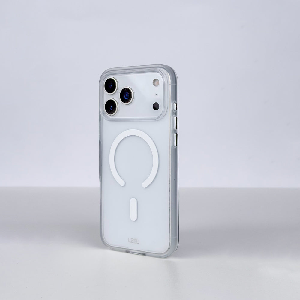 LZEL MAGMATTE ELITE Crystal Clear MagSafe Case with Matte PC for iPhone 18 Pro & 18 Pro Max | White