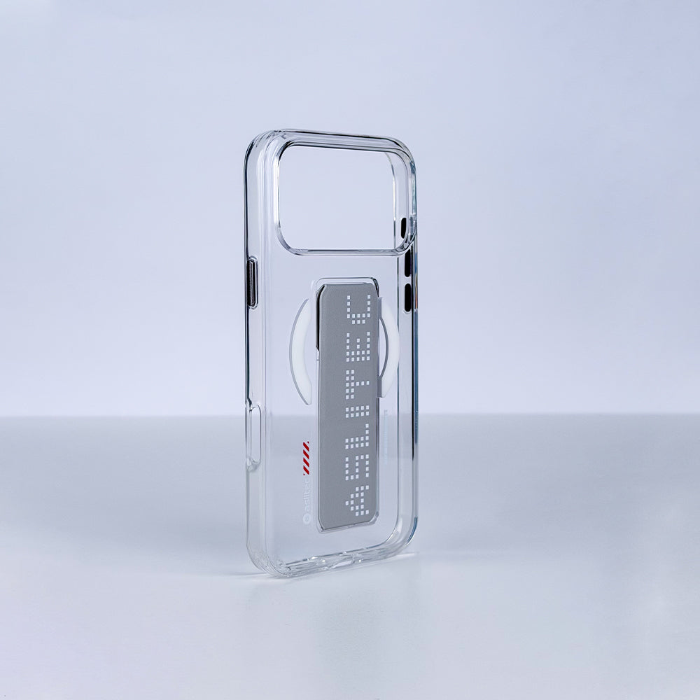 aslitec Magstand Crystal Clear Magsafe With Leather Kickstand Case For iPhone 18 Pro Max