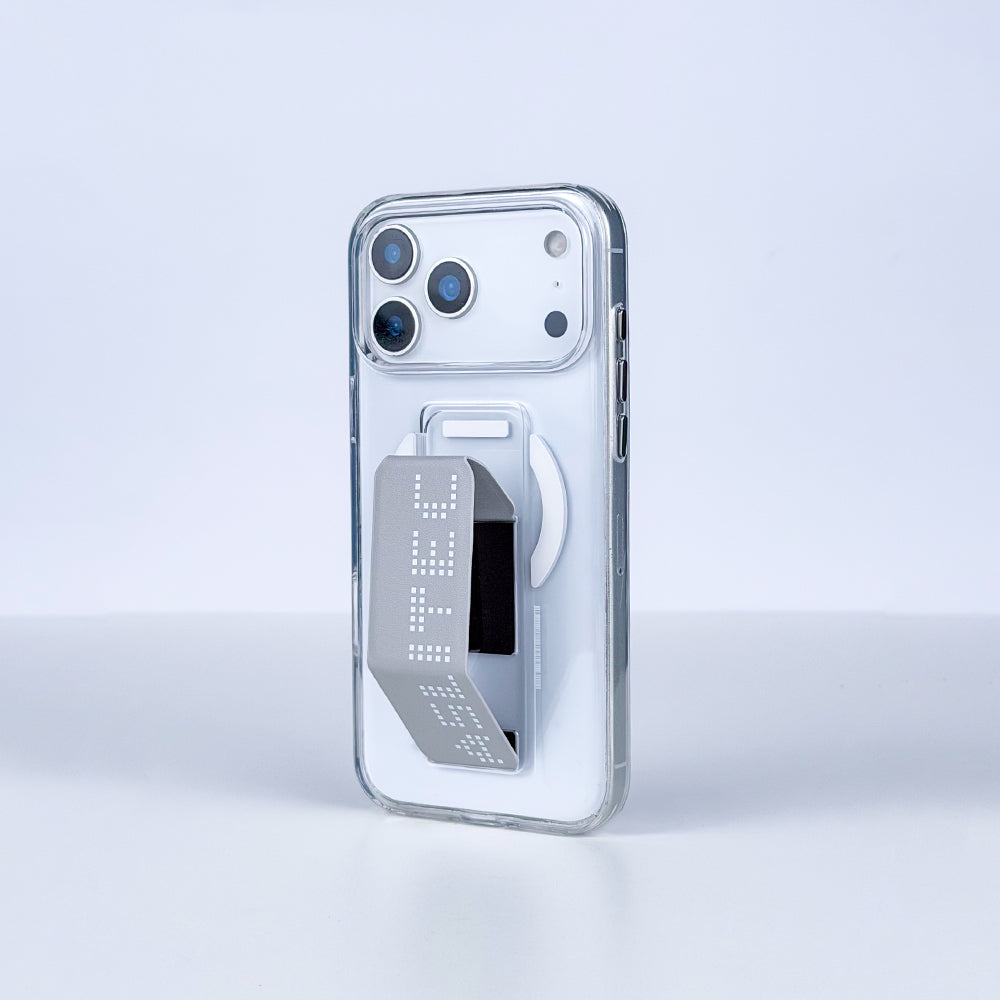 aslitec Magstand Crystal Clear Magsafe With Leather  Kickstand Cas For iPhone 18 Pro & 18 Pro Max