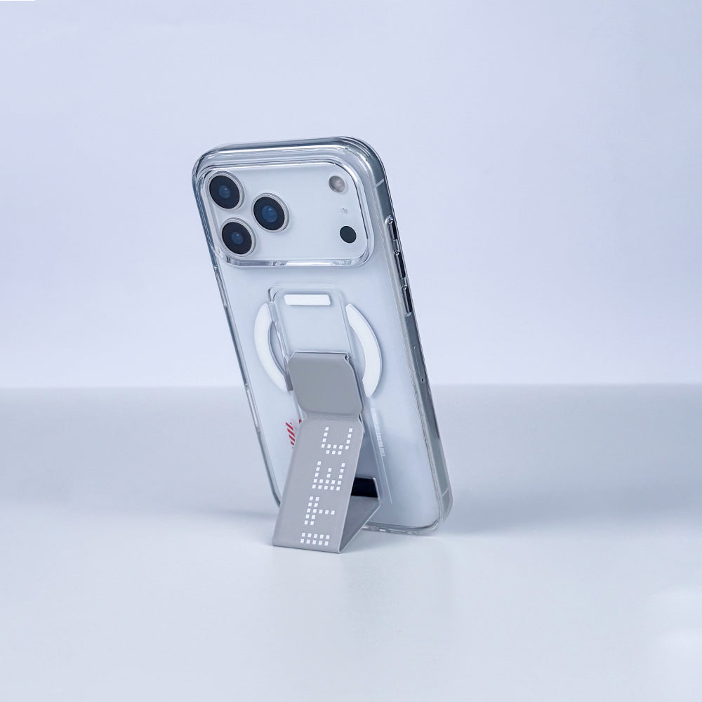 aslitec Magstand Crystal Clear Magsafe With Leather  Kickstand Cas For iPhone 18 Pro