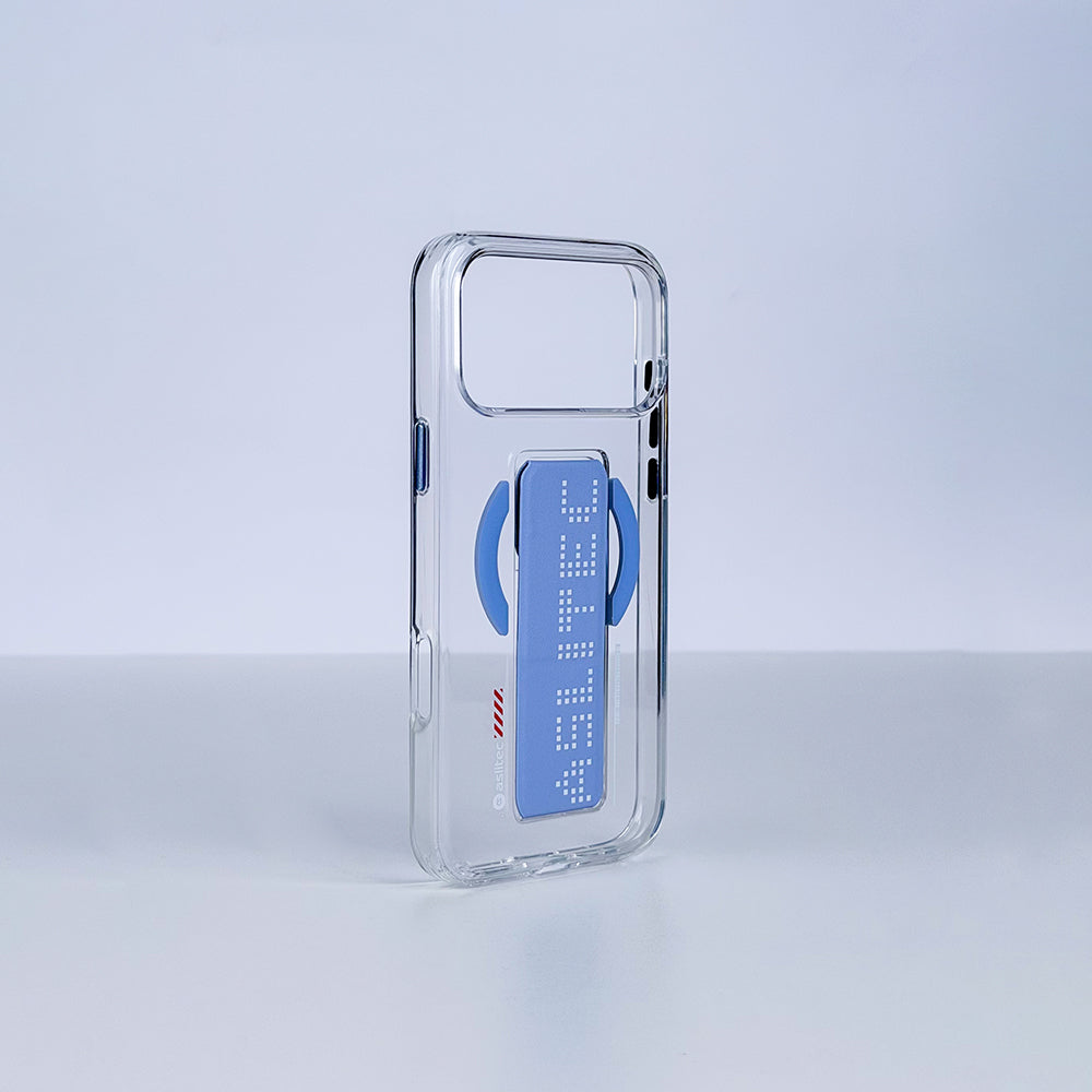 aslitec Magstand Crystal Clear Magsafe With Leather  Kickstand Cas For iPhone 18 Pro