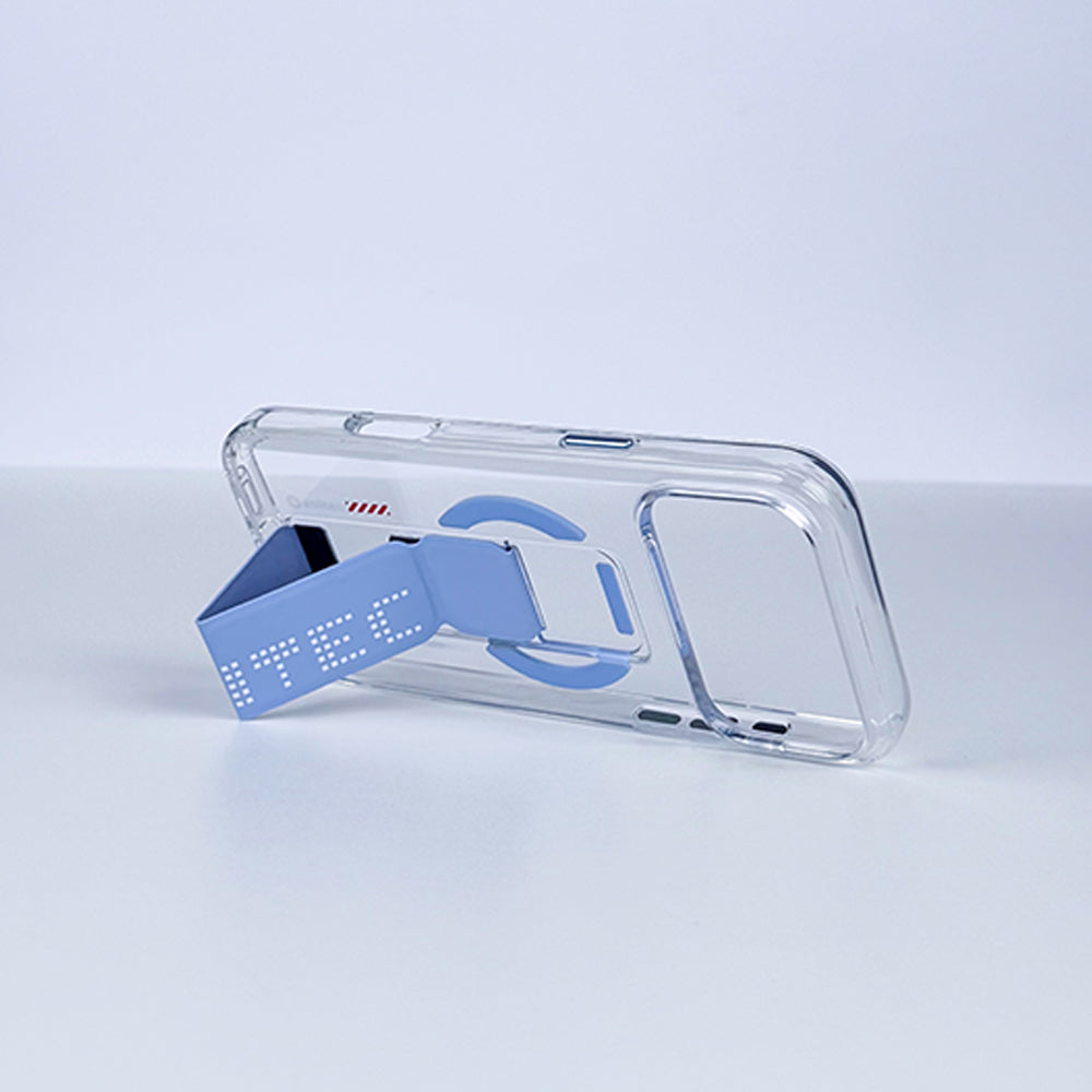 aslitec Magstand Crystal Clear Magsafe With Leather Kickstand Case For iPhone 18 Pro Max