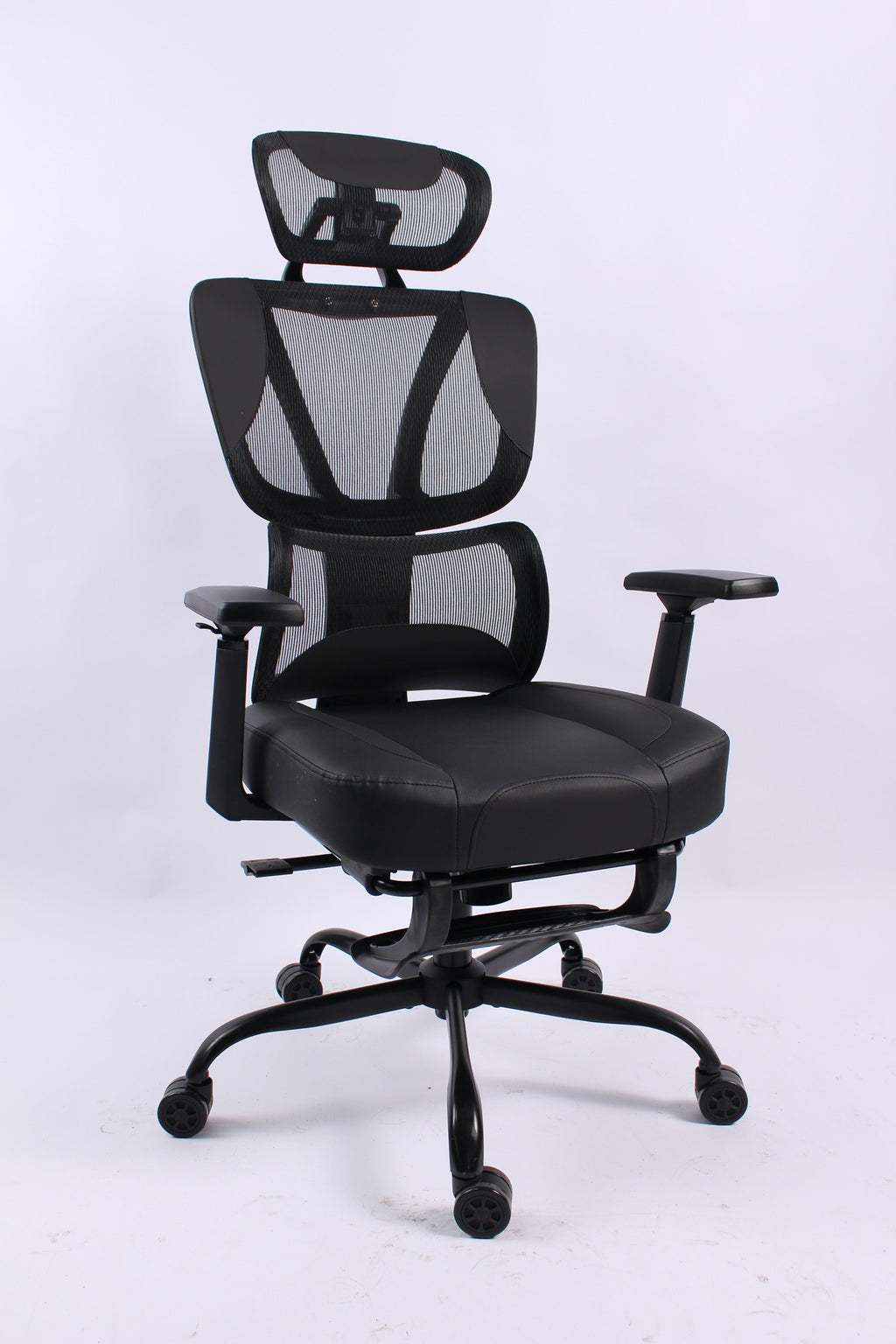 Black Bull Ergonomic Mesh Gaming & Office Chair with Footrest | Black
