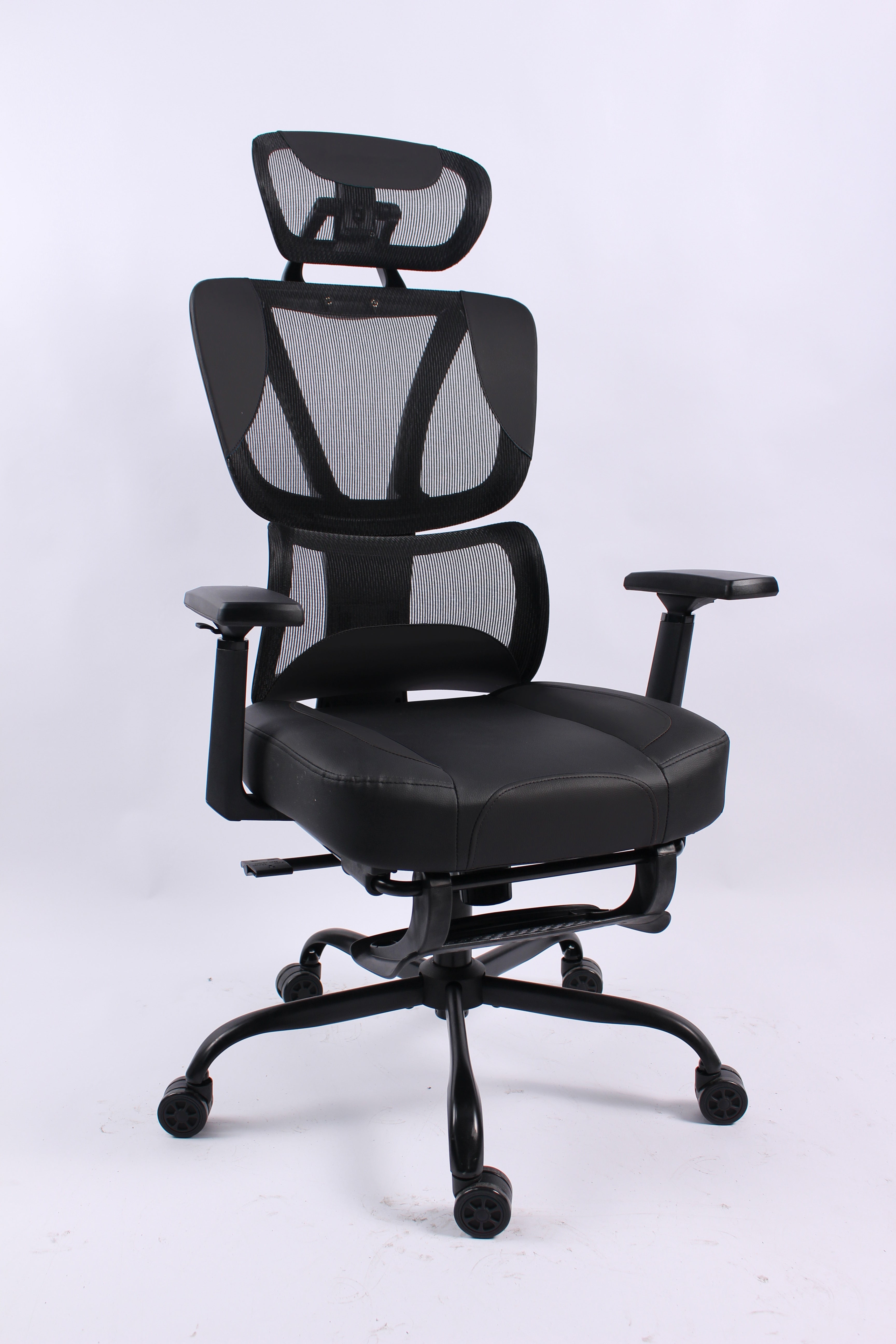 Black Bull Ergonomic Mesh Gaming & Office Chair with Footrest | Black