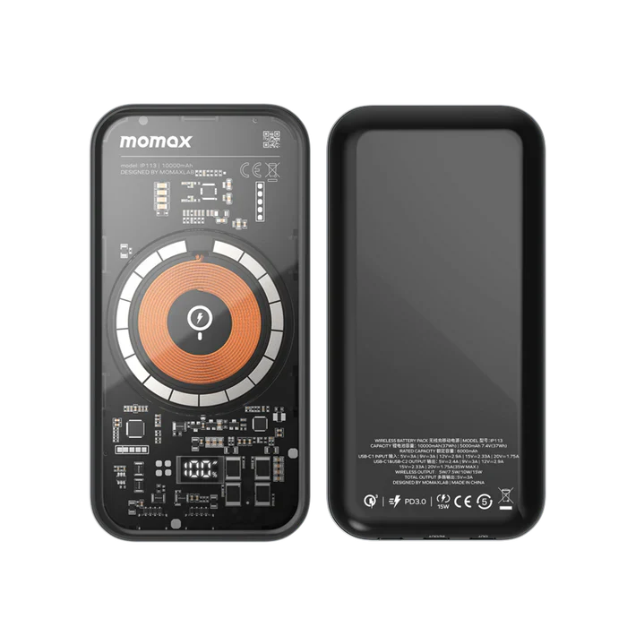 Momax Q.mag Power 13 10000 Magnetic Wireless Battery Pack | Black