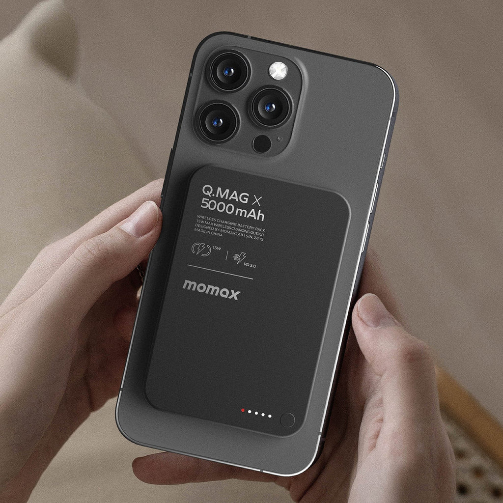 Momax 5000mAh Q.Mag X Magnetic Wireless Battery Ultra Slim | Black