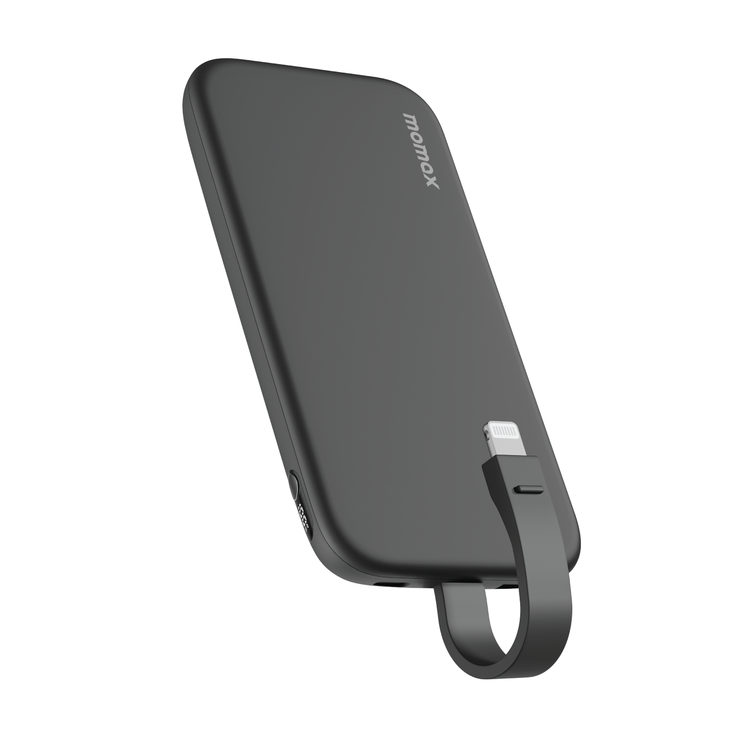 Momax 1-Power Vital Battery Pack 10000mAh With Dual Built-In Usb-C & Lightning Cable | Black