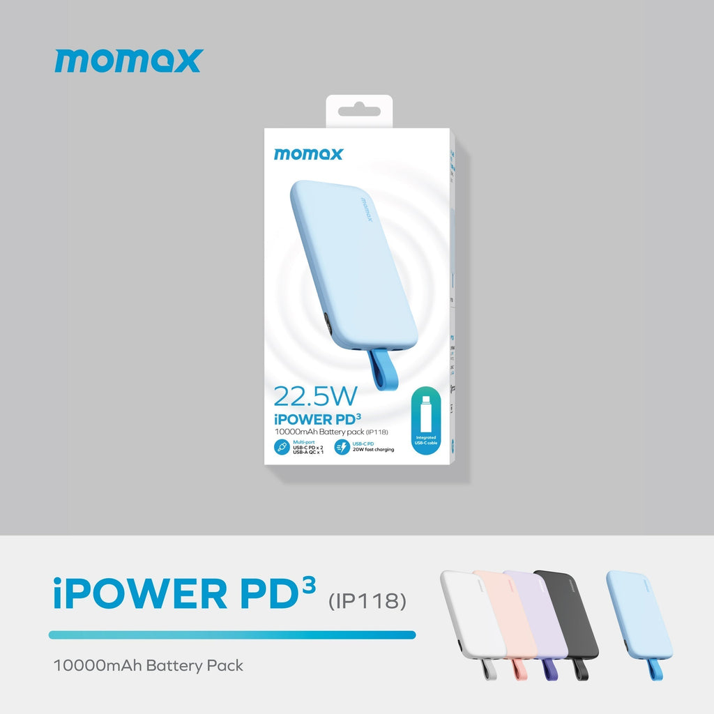 Momax iPower PD3 10000mAh Battery Pack | Pink