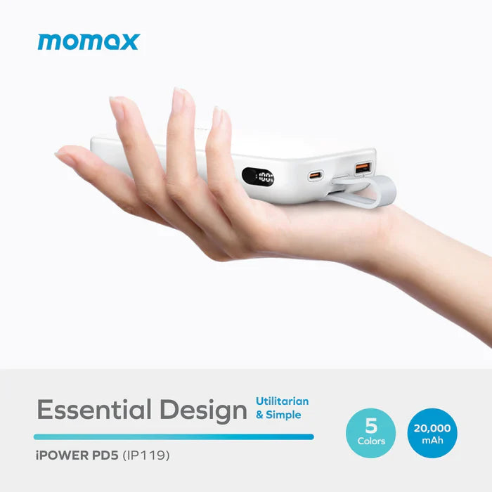 Momax Ipower Pd5 20000 mAh Battery Pack | White