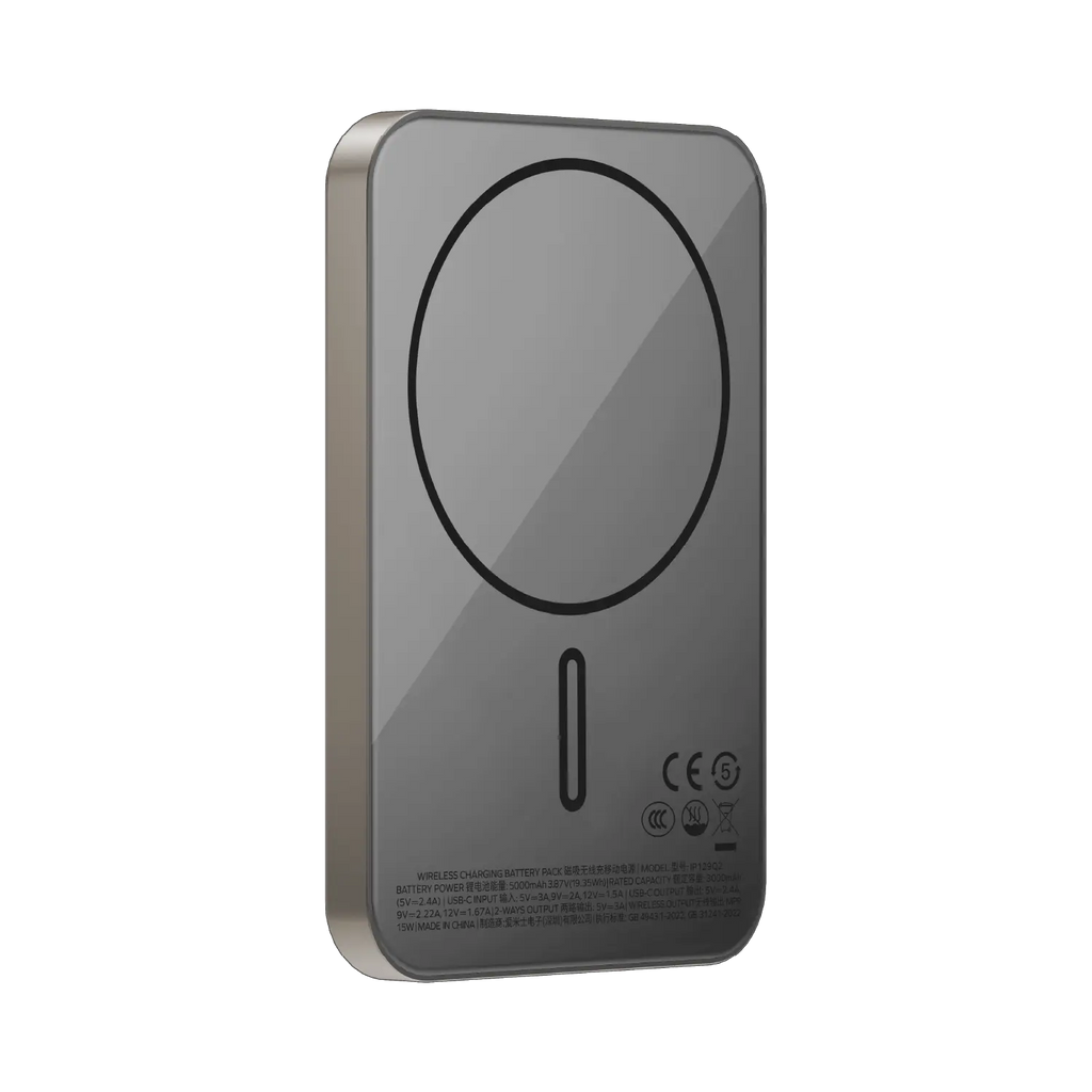 Momax 1-power Q.pass 5000mah Qi2  Magnetic Wireless Ultra Slim  Battery Pack | Titanium