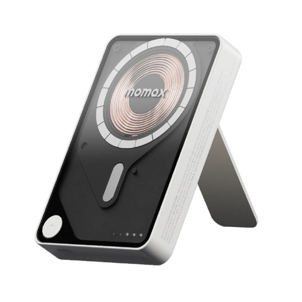 Momax 1-Power X Pro+ Magnetic Wireless Power Bank 10000mAh With Built-In USB-C Cable | White