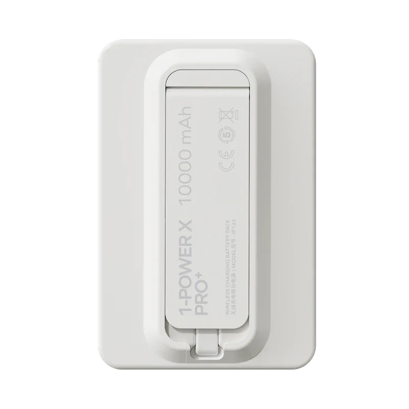 Momax 1-Power X Pro+ Magnetic Wireless Power Bank 10000mAh With Built-In USB-C Cable | White