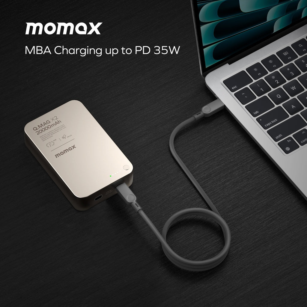 Momax Q.MAG X2 GEN2 20000mAh â€“ MagSafe Compatible Wireless Power Bank | Black