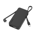 Momax 1-Power Vital Battery Pack 10000mAh With Dual Built-In Usb-C & Lightning Cable | Black