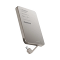 Momax 1-power F.pass 5000mah With Built-in Cable & Magnetic Attachment Ultra Slim Battery Pack | Titanium