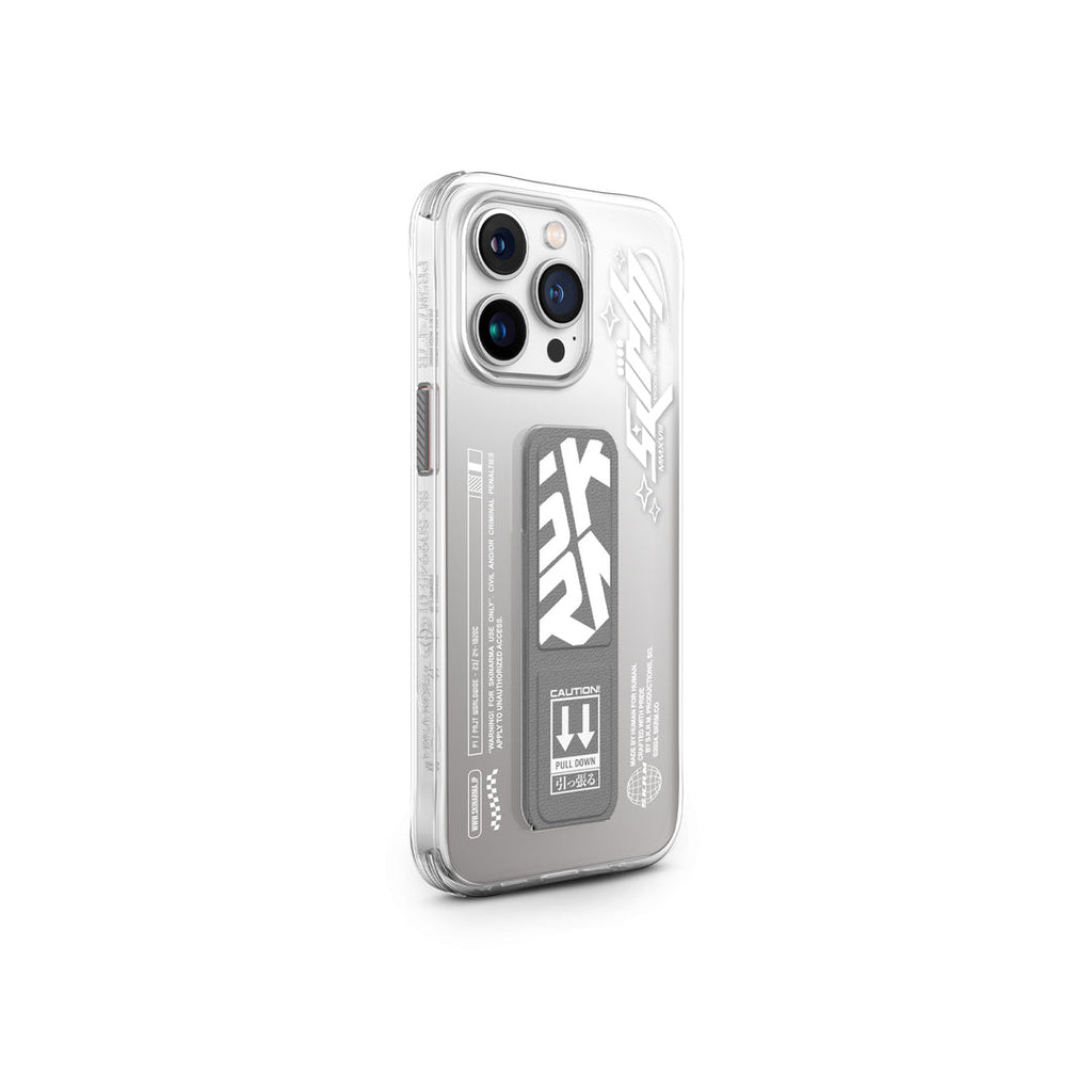 SkinArma Cosmo Cover With Grip Stand For iPhone 15 Pro Max | Gray