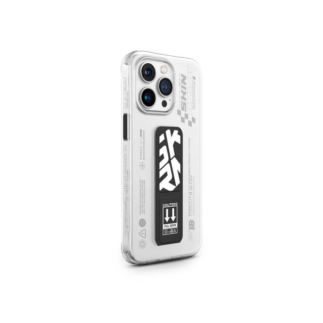 SkinArma Apex iPhone 15 Pro Cover With Grip Stand | Black