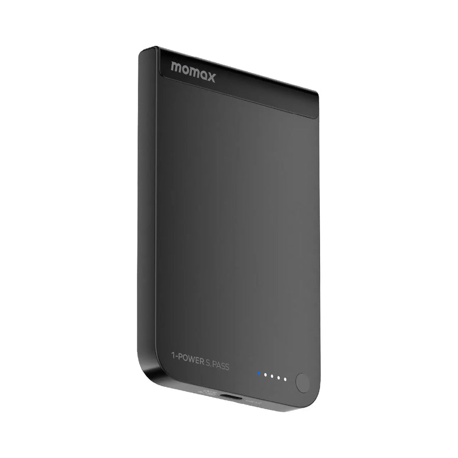 Momax 1-power S.pass 5000mah Qi2 Magnetic Wireless Ultra Slim Battery Pack | Black
