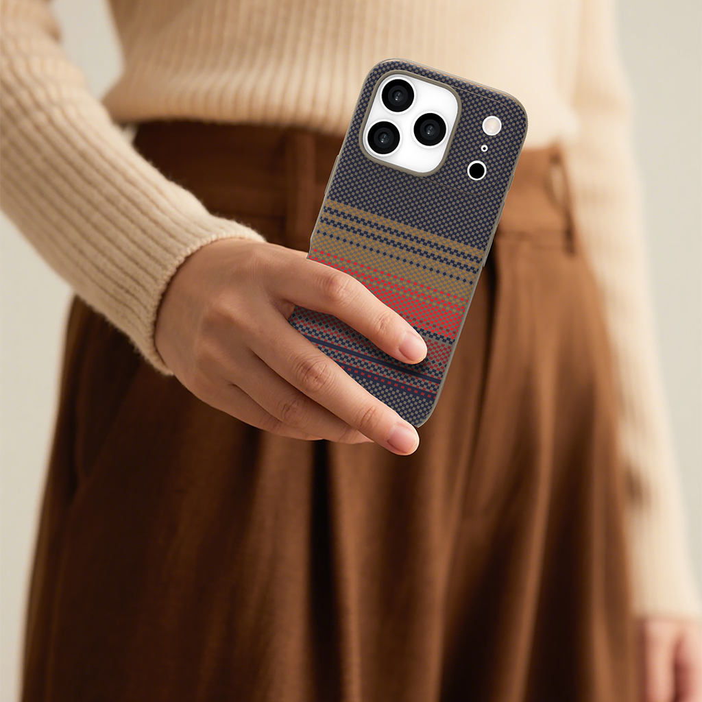 LZEL MagCarbon Splice Case for iPhone 17 Pro | Mix Brown