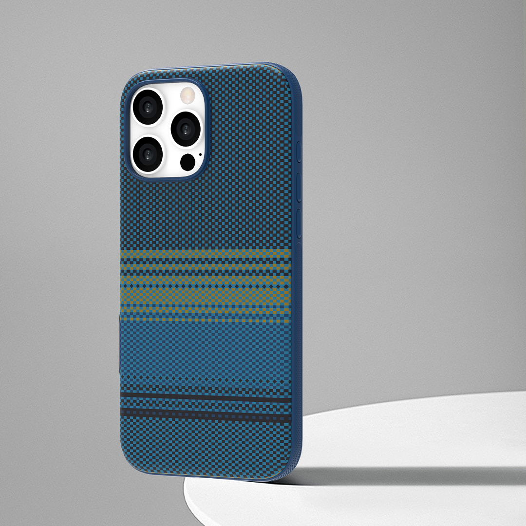 LZEL MagCarbon Splice Case for iPhone 16 Pro | Mix Blue