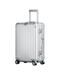 90 Percent Trolly Aluminum Suitcase 4 Wheels 24 Inch | Silver