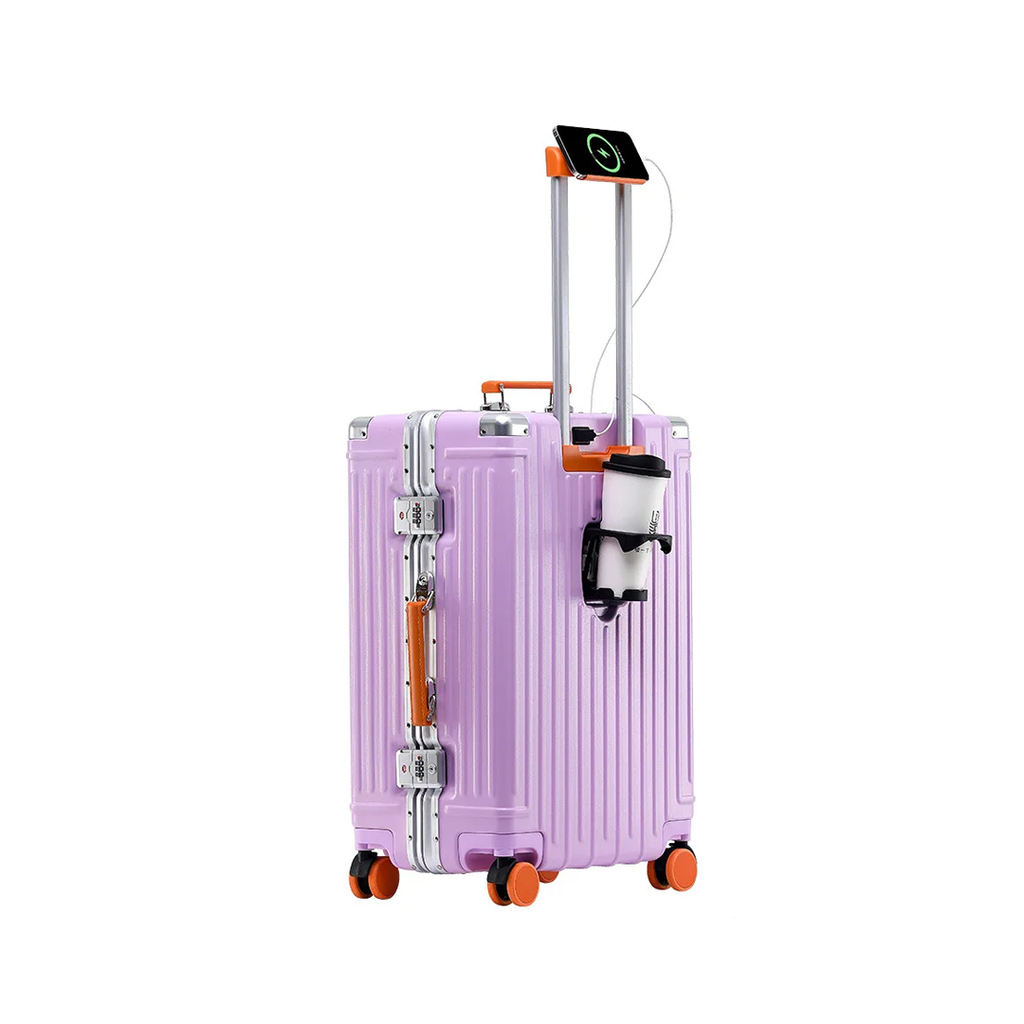 Trolly ABS Suitcase 4 Wheels 26 Inch | Purple