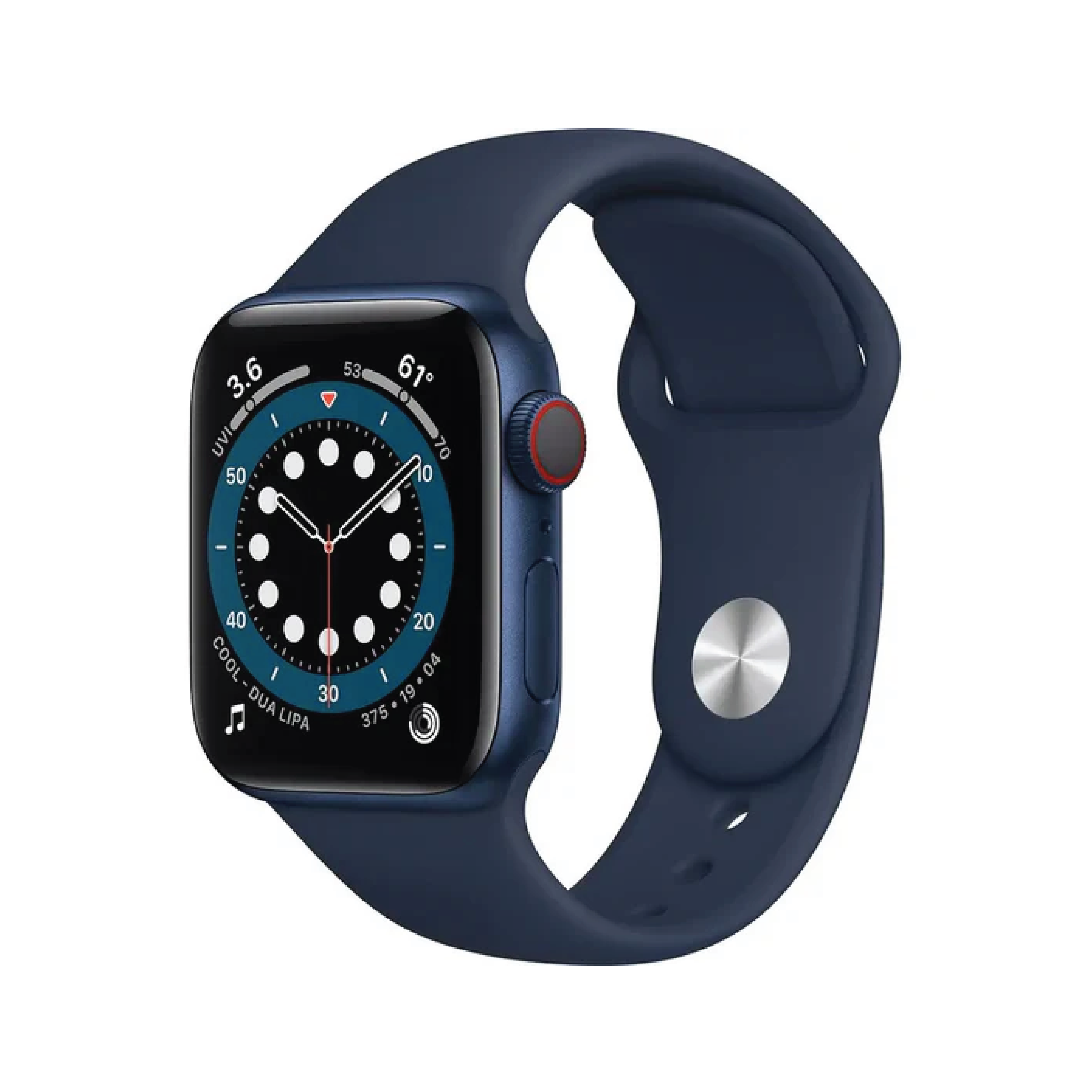 Apple Watch Series 6 GPS + Cellular, 40mm Blue Aluminium Case with Deep Navy Sport Band - Regular