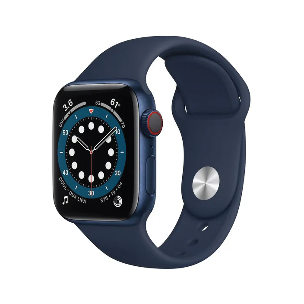 Apple Watch Series 6 GPS + Cellular, 44mm Blue Aluminium Case with Deep Navy Sport Band - Regular