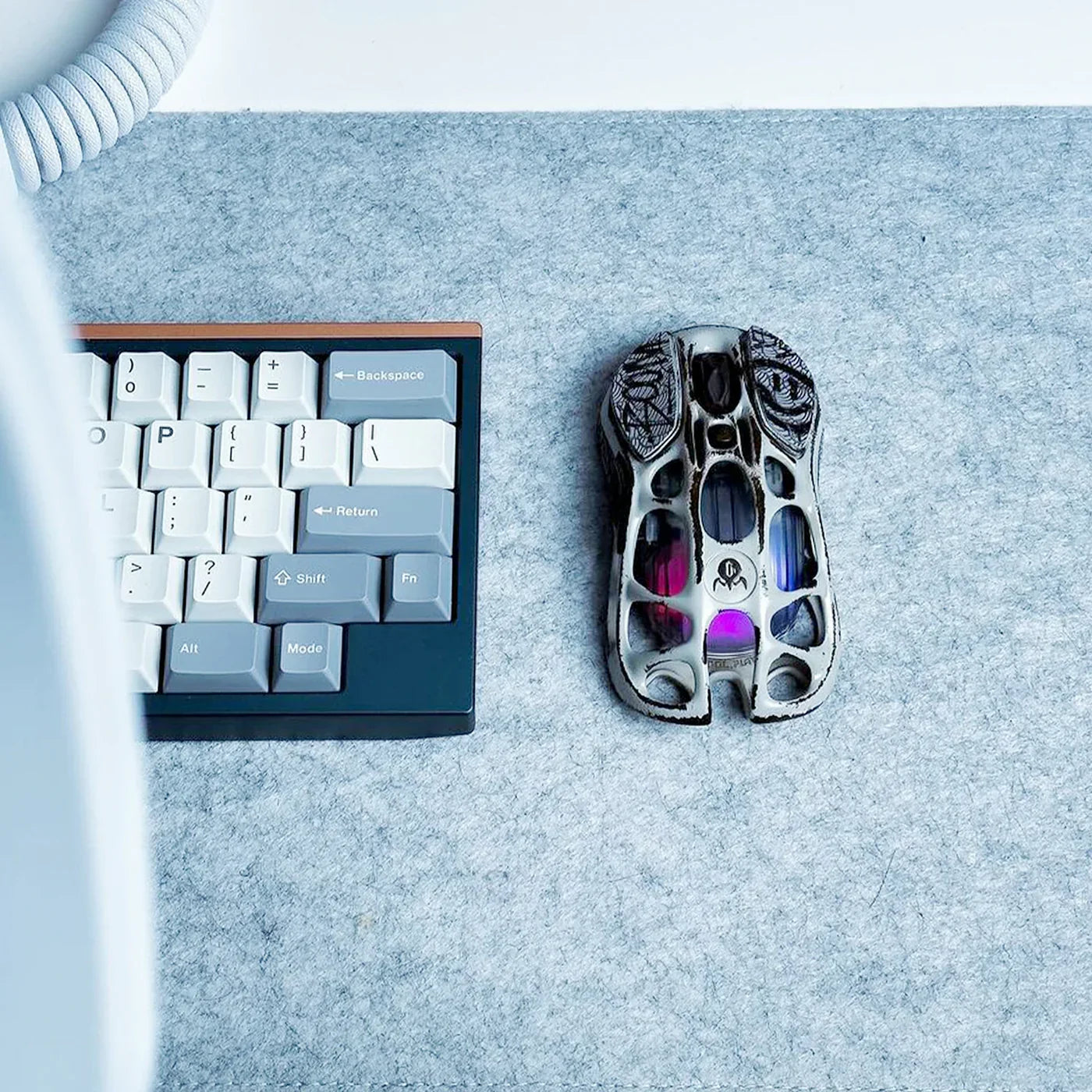 GravaStar Mercury M1 Pro Wireless Gaming Mouse - Battle Worn Silver Mist Version with 4K Dongle