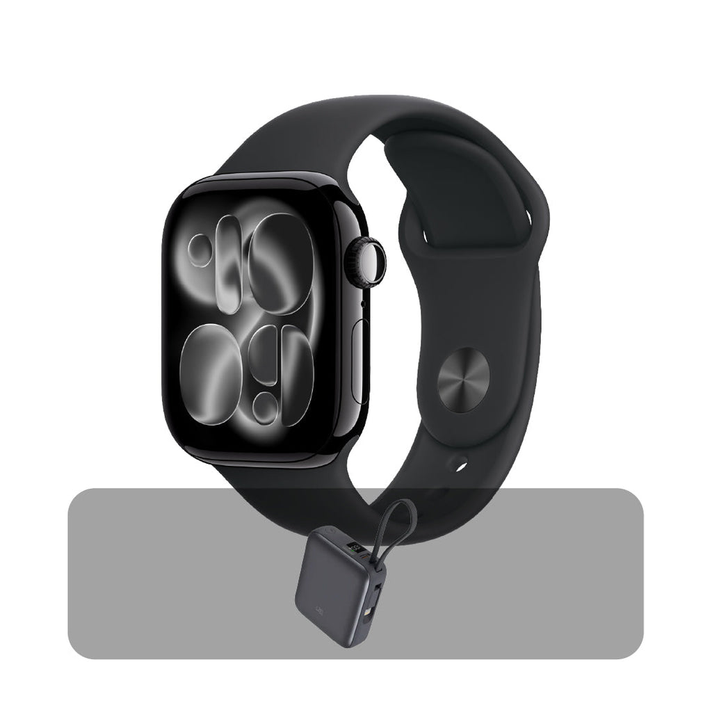 Apple Watch Series 11 - GPS - 46mmÂ - Jet Black Aluminium Case with Black Sport Band - M/L + Bundle Offer
