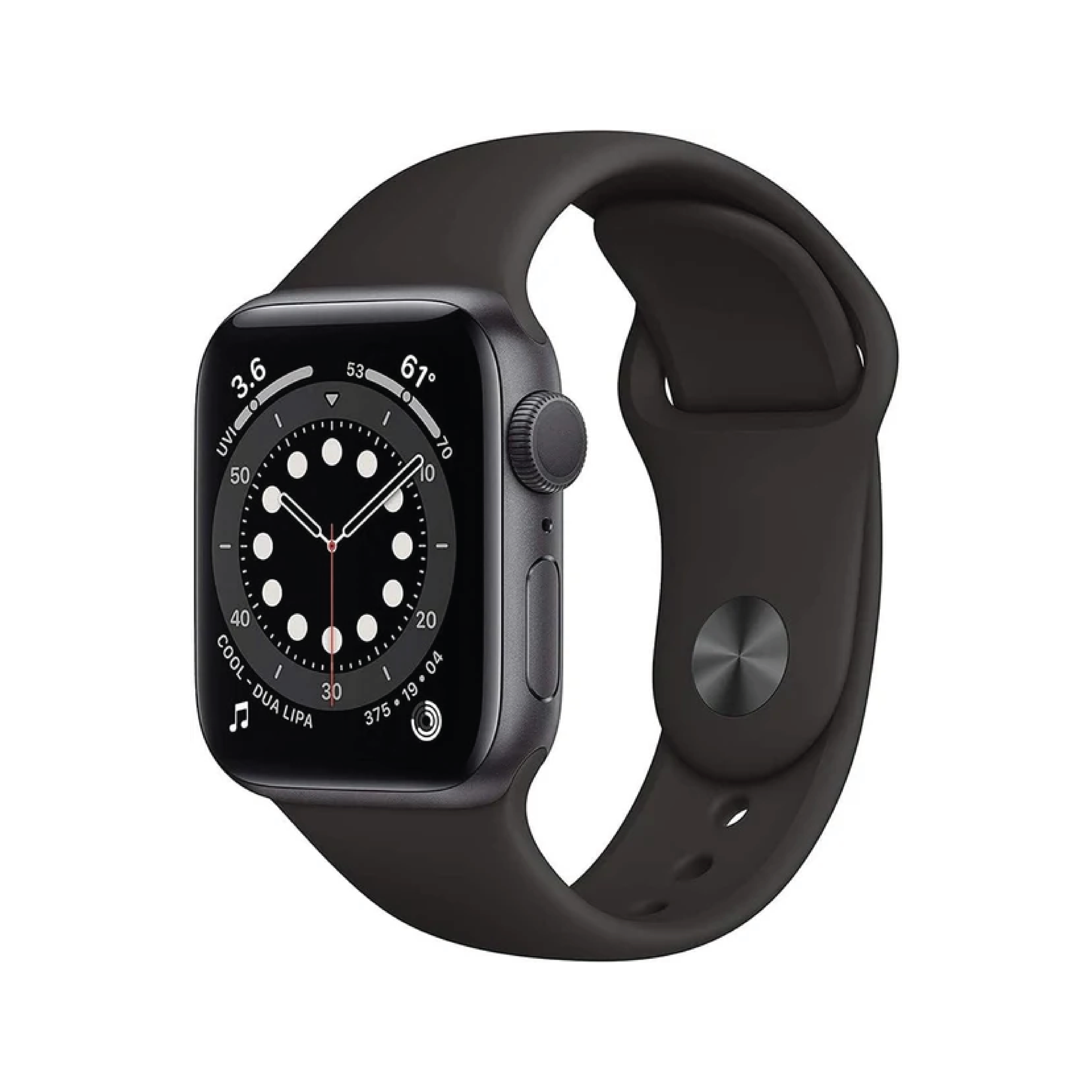 Apple Watch Series 6 GPS + Cellular, 44mm Space Grey Aluminium Case with Black Sport Band - Regular