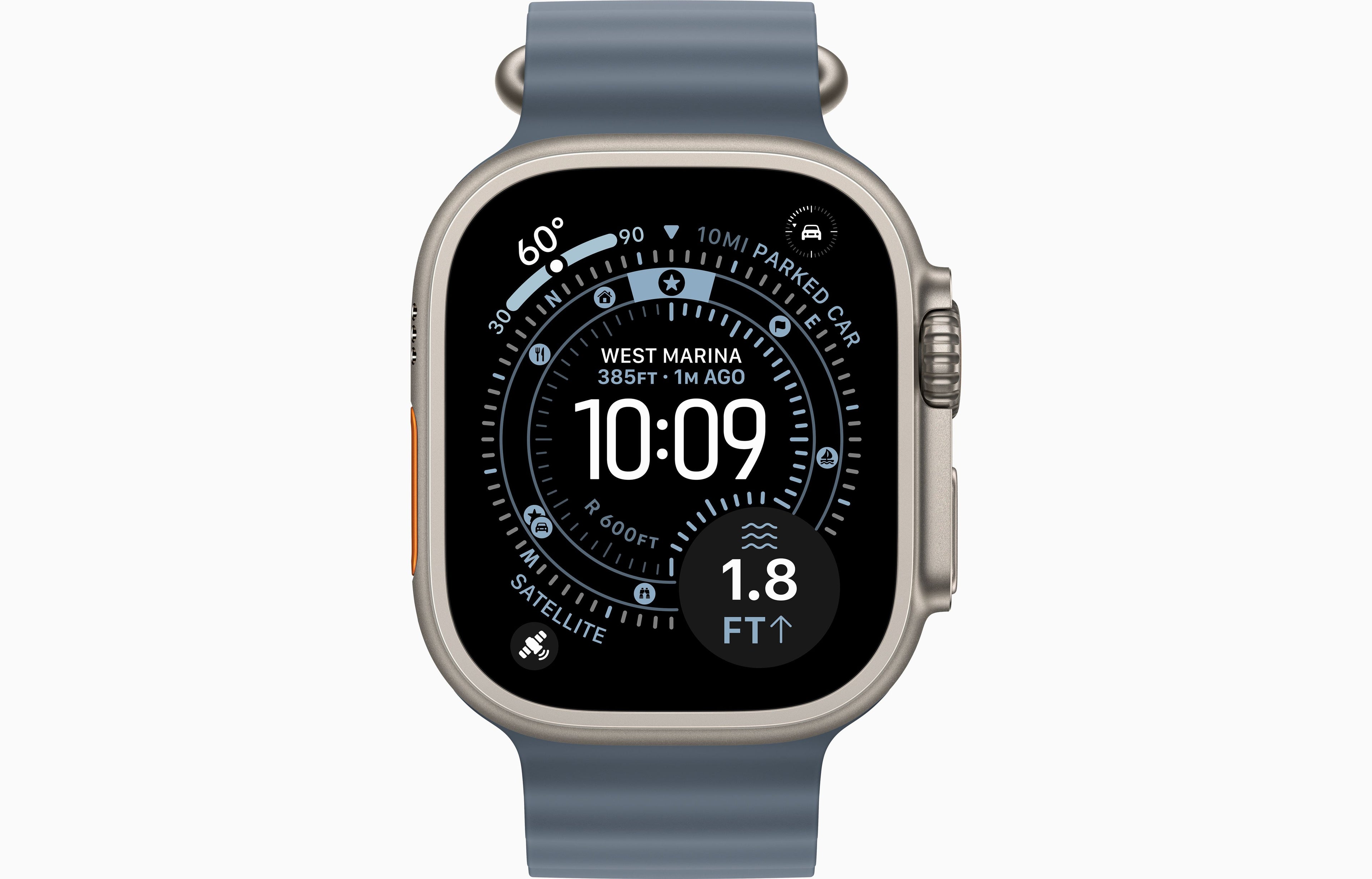 Apple Watch Ultra 3 GPS + Cellular 49mm Natural Titanium Case with Anchor Blue Ocean Band + Bundle Offer
