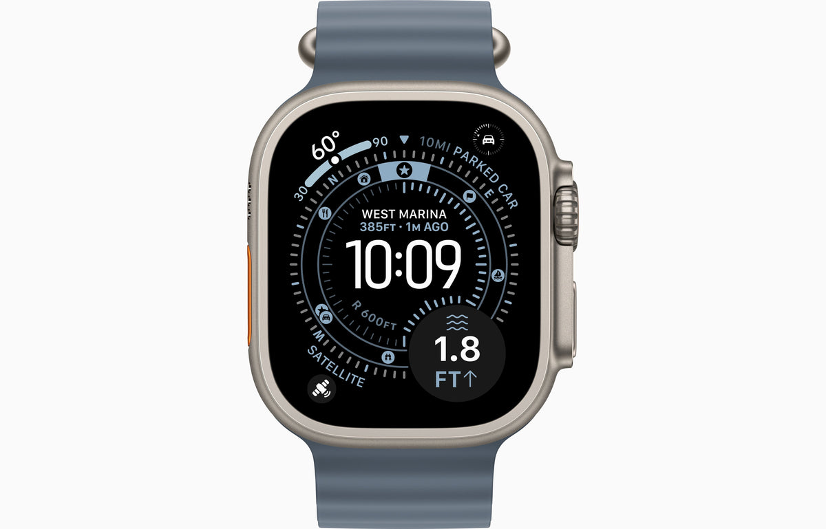 Apple Watch Ultra 3 GPS + Cellular 49mm Natural Titanium Case with Anchor Blue Ocean Band