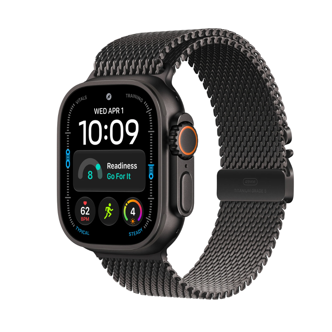 Apple Watch Ultra 4 GPS + Cellular 49mm â€“ Black Titanium with Black Titanium Milanese Loop â€“ M