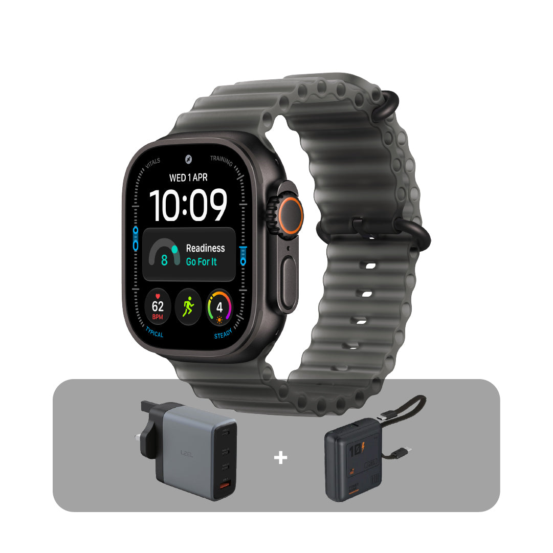 Apple Watch Ultra 4 GPS + Cellular, 49mm Black Titanium Case with Translucent Black Ocean Band + Bundle Offer