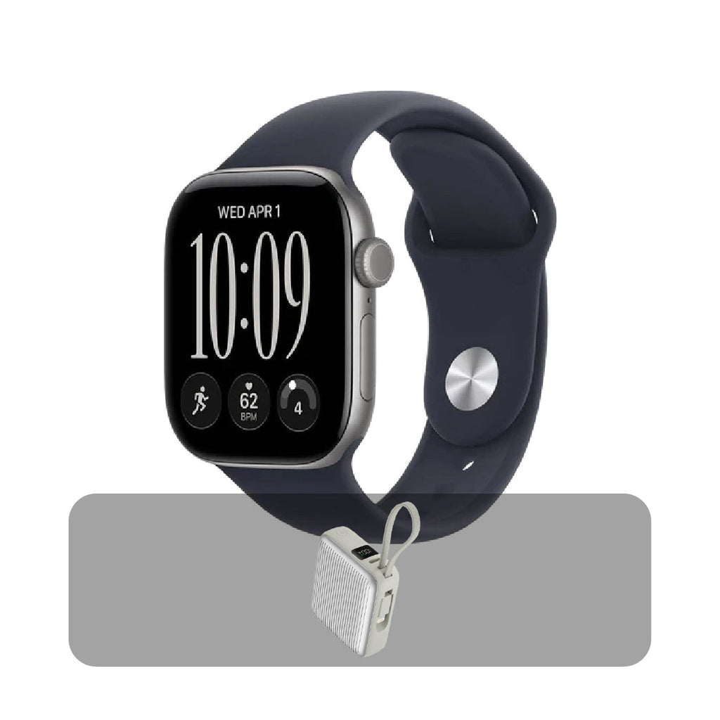 Apple Watch Series 12 – GPS – 42mm – Space Grey with Navy Blue Sport Band - M/L + Bundle Offer