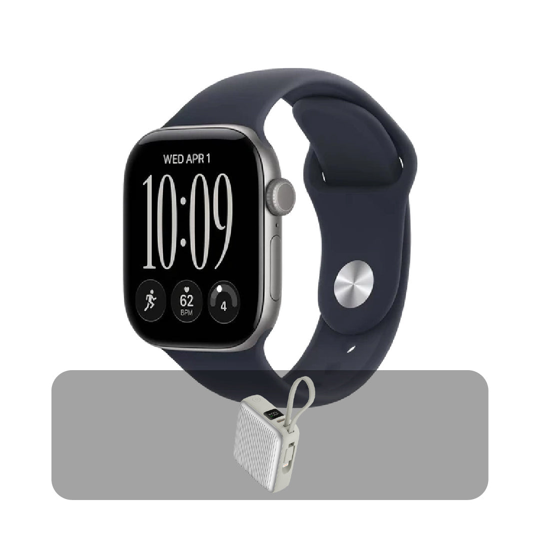 Apple Watch Series 12 – GPS – 42mm – Space Grey with Navy Blue Sport Band - M/L + Bundle Offer